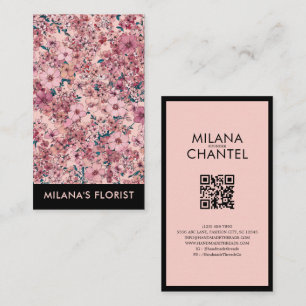 Moderne trendige Blume Floristin Pinke Daisy Visitenkarte