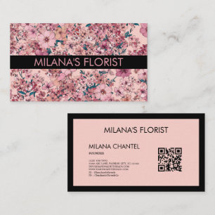 Moderne trendige Blume Floristin Pinke Daisy Visitenkarte