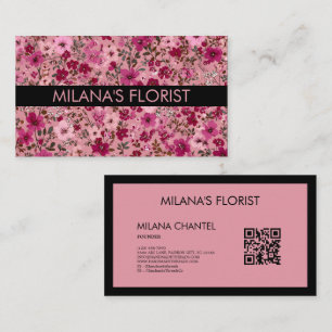 Moderne trendige Blume Floristin Pinke Daisy Visitenkarte