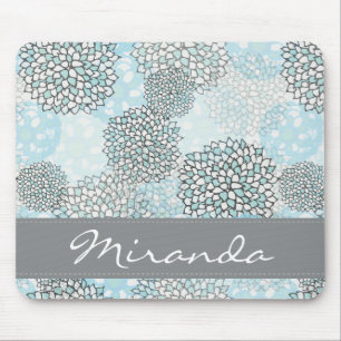 Moderne trendige Blumengestaltung personalisiert Mousepad