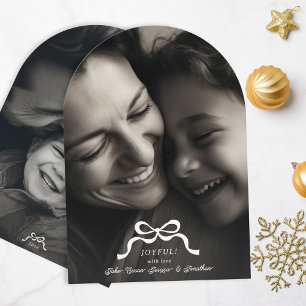 Moderne trendige Bogen 2 Foto Weihnachtskarten Einladung