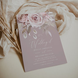 Moderne trendige Boho Dusty Rose Blush Wedding Einladung