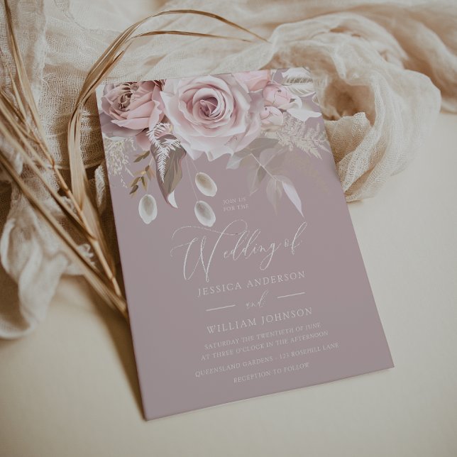 Moderne trendige Boho Dusty Rose Blush Wedding Einladung (Von Creator hochgeladen)