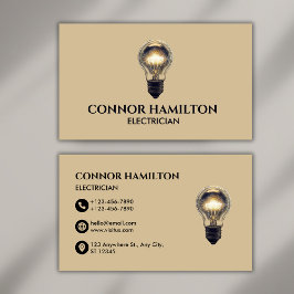 Moderne trendige Coole Glühbirne Elektrischer Visitenkarte