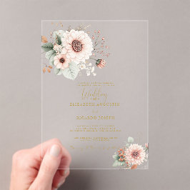 Moderne Trendige Dusty Rose Rouge Hochzeit Acryleinladungen
