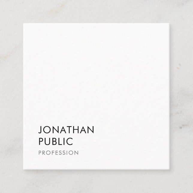 Moderne, trendige Einfache Vorlage Elegantes Beruf Quadratische Visitenkarte (Vorderseite)