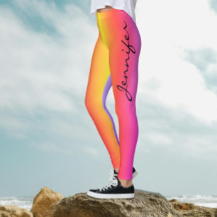 Moderne, trendige, farbenfrohe Girly Pink Gradient Leggings