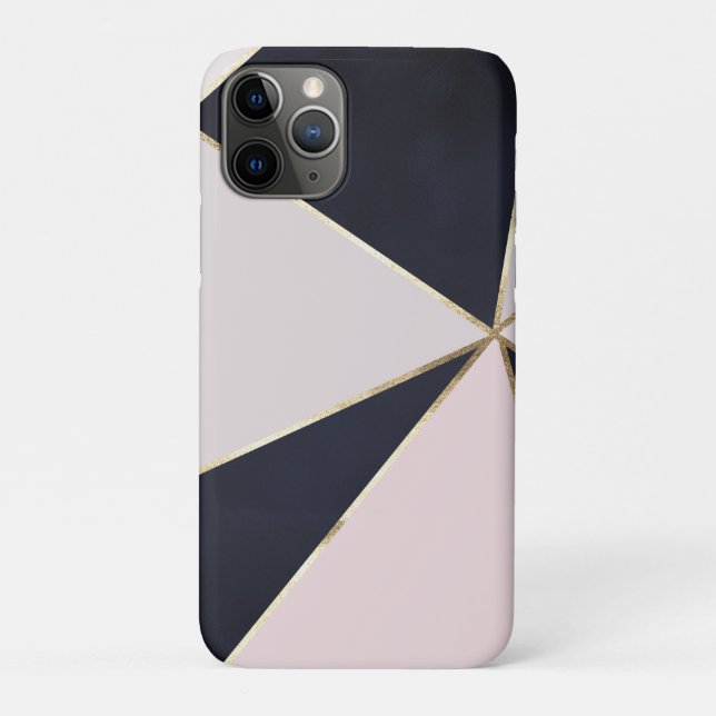 Moderne trendige feminine Triangle Blue Blush Text Case-Mate iPhone Hülle (Rückseite)