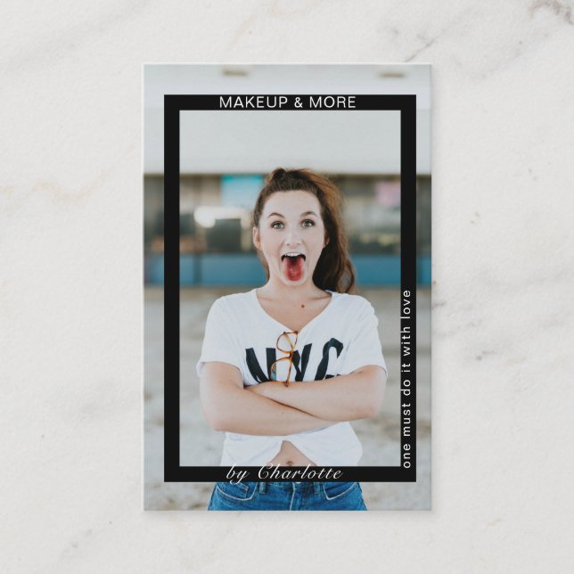 Moderne trendige Foto Business Card Visitenkarte (Vorderseite)