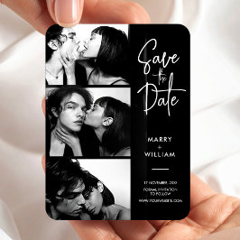 Moderne trendige Foto-Standskripte Save the Date Magnet