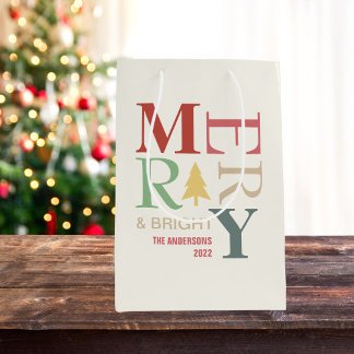 Moderne, trendige, fröhliche und helle Minimalisti Mittlere Geschenktüte
