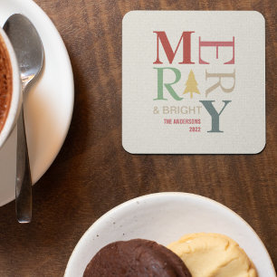 Moderne, trendige, fröhliche und helle Minimalisti Rechteckiger Pappuntersetzer