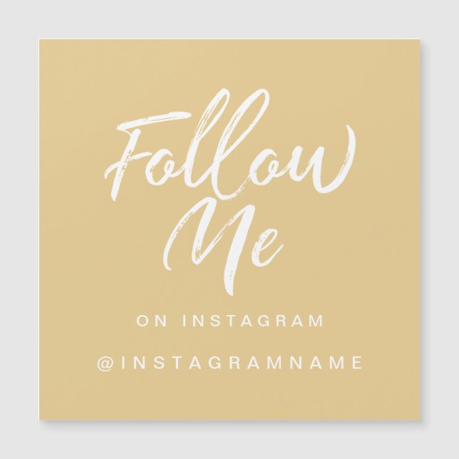 Moderne, trendige, gelbe Soziale Medien folgen mir Magnetkarte (Vorderseite)