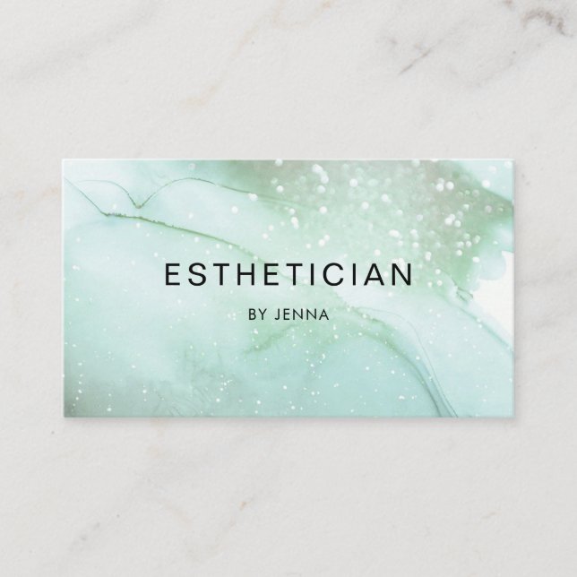 Moderne trendige Glitzer Salon Business Card Visitenkarte (Vorderseite)