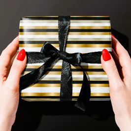 Moderne, trendige Gold Schwarz und Weiß geometrisc Geschenkpapier Set