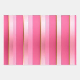 Moderne, trendige Gold und Rosa Geschenkpapier Set