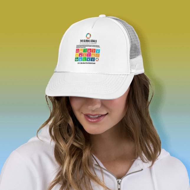 Moderne, trendige, inspirierende Nachhaltigkeitszi Truckerkappe (Modern Trendy Inspirational Motivational Goals Sustainability Global Goals 2030 Trucker Hat Gifts)