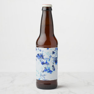 Moderne, trendige Kunst des Blumenmusters / Blume Bierflaschenetikett