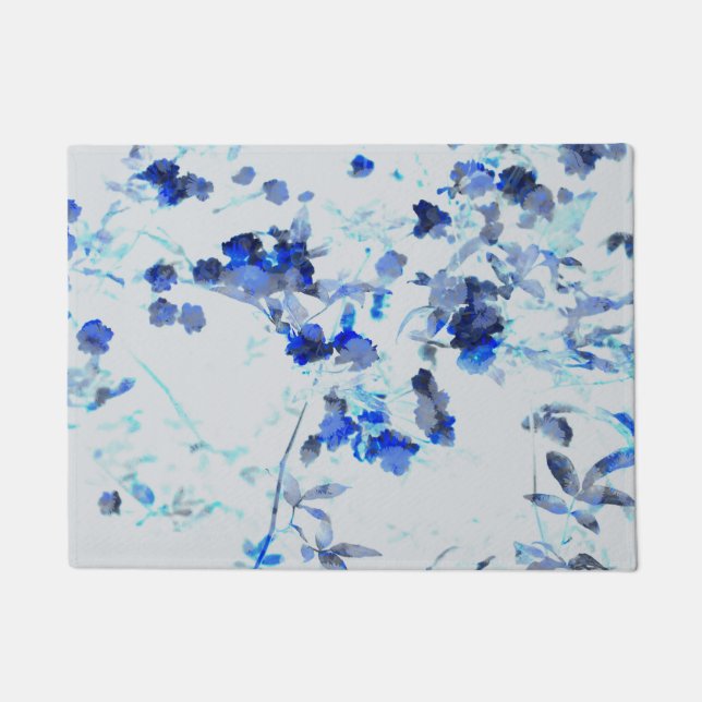 Moderne, trendige Kunst des Blumenmusters / Blume Fußmatte (Vorderseite)