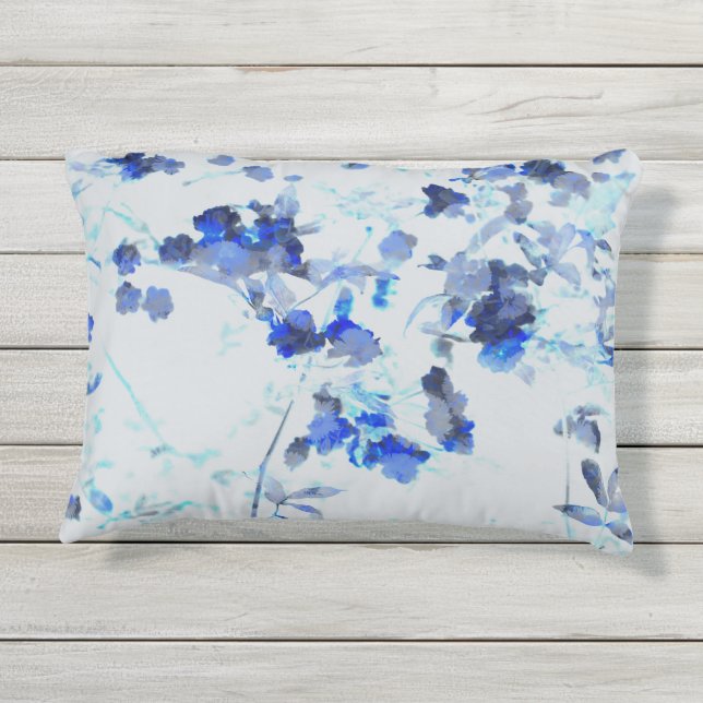 Moderne, trendige Kunst des Blumenmusters / Blume Kissen Für Draußen (Rückseite)