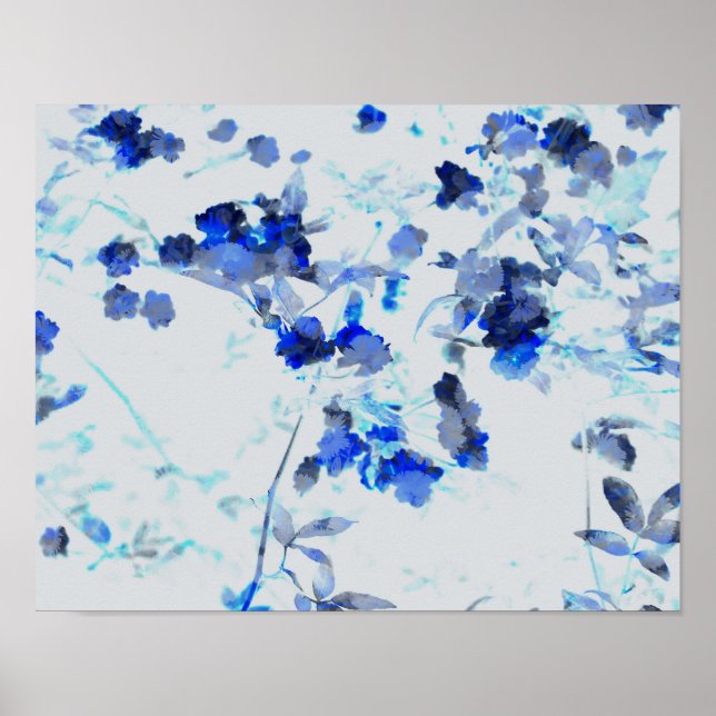 Moderne, trendige Kunst des Blumenmusters / Blume Poster (Vorne)