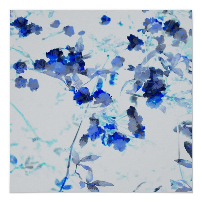 Moderne, trendige Kunst des Blumenmusters / Blume Poster (Vorderseite)