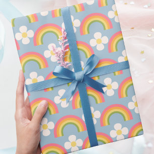 Moderne Trendige Lustige Klassische Regenbogenmust Geschenkpapier