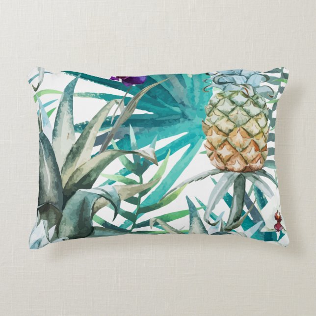 Moderne trendige Muster Ananas Obstfamilie Chic Dekokissen (Vorderseite)