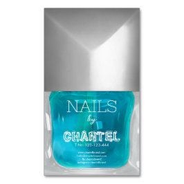 Moderne, trendige, neonblaue Nagelpolitur Magnetische Visitenkarte
