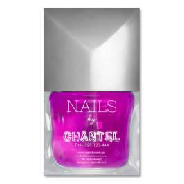 Moderne, trendige, neonblaue Nagelpolitur Magnetische Visitenkarte