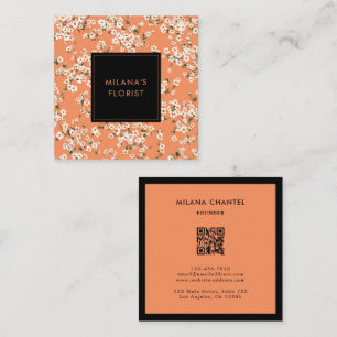 Moderne trendige Orange Daisy Blume Florist Quadratische Visitenkarte