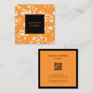Moderne trendige Orange Daisy Blume Florist Quadratische Visitenkarte