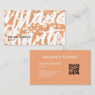 Moderne trendige Orange Daisy Blume Florist Visitenkarte
