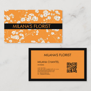 Moderne trendige Orange Daisy Blume Florist Visitenkarte