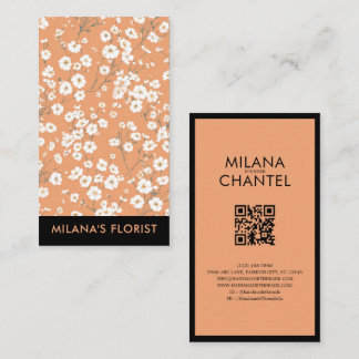 Moderne trendige Orange Daisy Blume Florist Visitenkarte