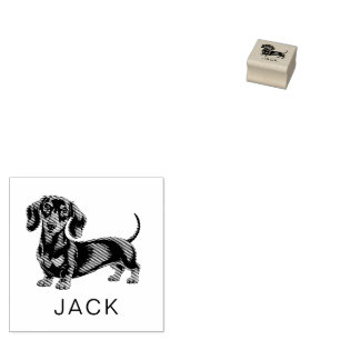 Moderne trendige personalisierte Dachshund  Gummistempel