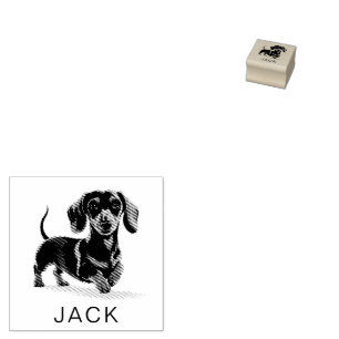 Moderne trendige personalisierte Dachshund  Gummistempel