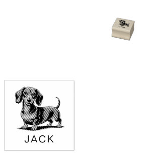 Moderne trendige personalisierte Dachshund  Gummistempel