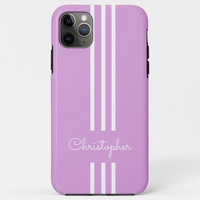 Moderne trendige Rennstreifen mit Monogramm Case-Mate iPhone Hülle (Rückseite)