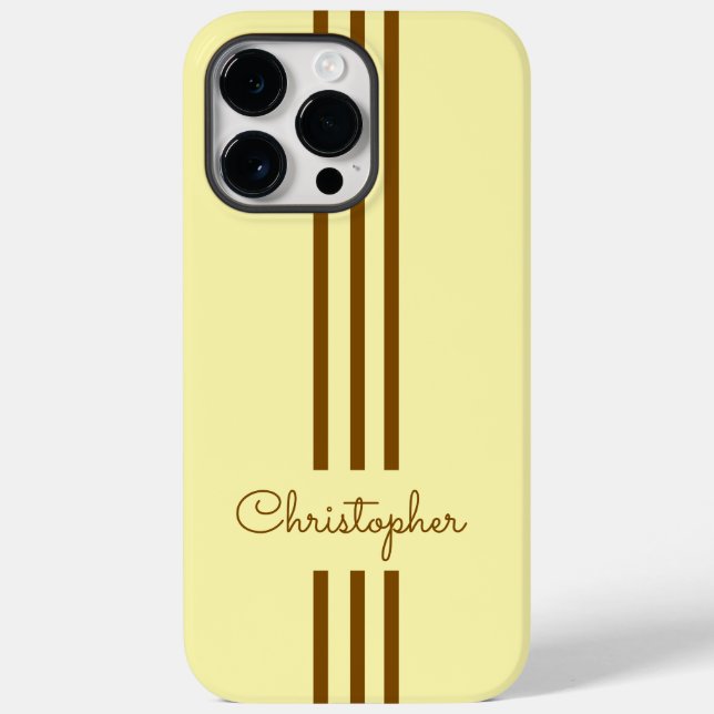 Moderne trendige Rennstreifen mit Monogramm Case-Mate iPhone Hülle (Rückseite)