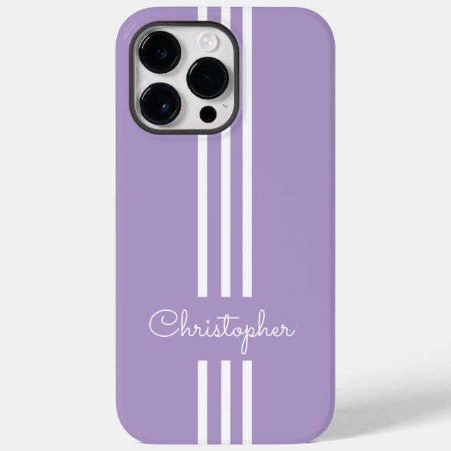 Moderne trendige Rennstreifen mit Monogramm Case-Mate iPhone Hülle (Rückseite)