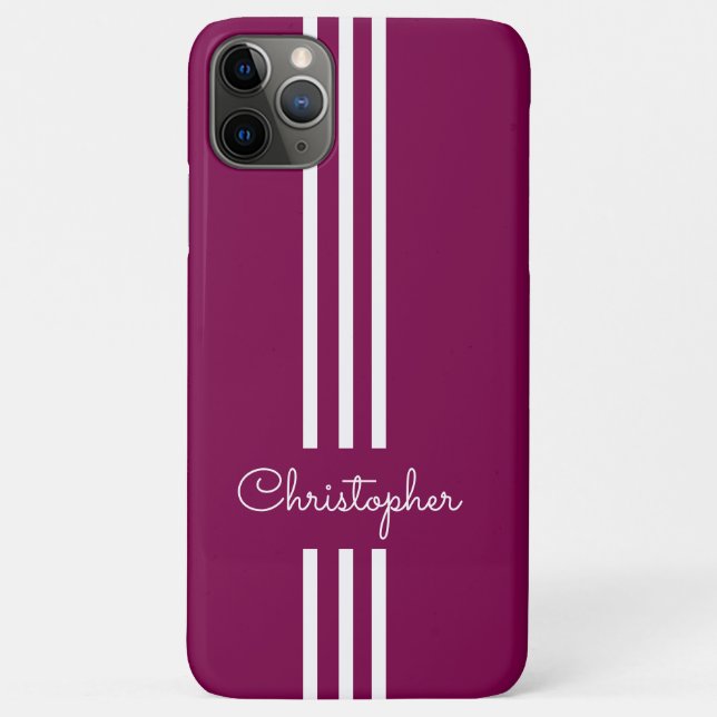 Moderne trendige Rennstreifen mit Monogramm Case-Mate iPhone Hülle (Rückseite)
