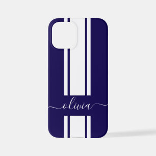 Moderne trendige Rennstreifen mit Monogramm iPhone 12 Mini Hülle