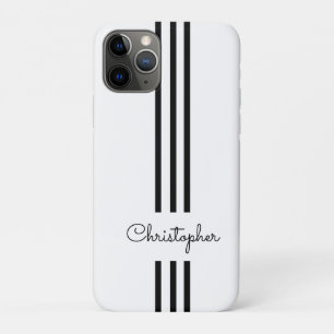 Moderne trendige Rennstreifen monogrammiert Case-Mate iPhone Hülle