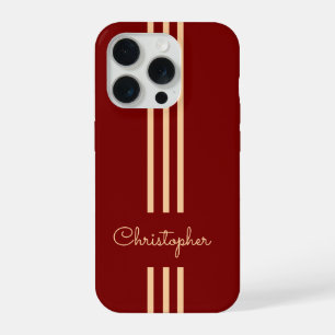 Moderne trendige Rennstreifen monogrammiert iPhone 15 Pro Hülle