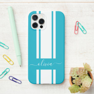 Moderne trendige Rennstreifen monogrammiert  iPhone 12 Pro Hülle