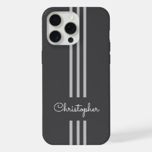 Moderne trendige Rennstreifen monogrammiert iPhone 15 Pro Max Hülle