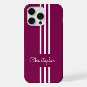 Moderne trendige Rennstreifen monogrammiert iPhone 15 Pro Max Hülle