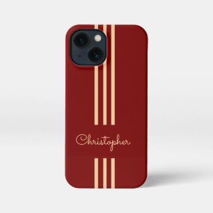 Moderne trendige Rennstreifen monogrammiert  iPhone 13 Mini Hülle