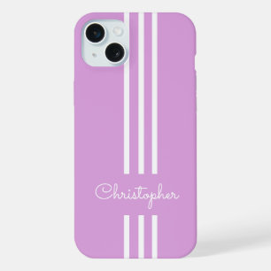 Moderne trendige Rennstreifen monogrammiert iPhone 15 Plus Hülle
